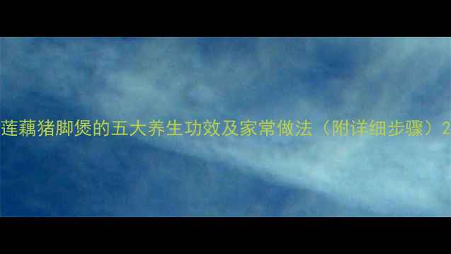 图片 莲藕猪脚煲的五大养生功效及家常做法（附详细步骤）2