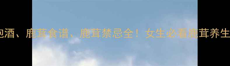 图片 鹿茸泡酒、鹿茸食谱、鹿茸禁忌全！女生必看鹿茸养生指南1